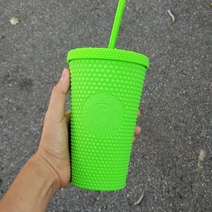 Starbucks Neon Green Studded Bling Cold Cup 16oz new with tags
